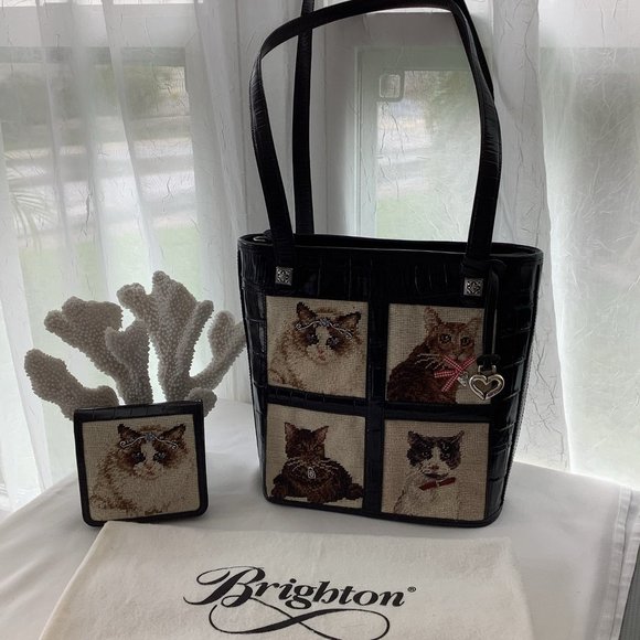 Brighton Handbags - Brighton Cat Purse & Wallet Combo ~ Vintage ~ Rare